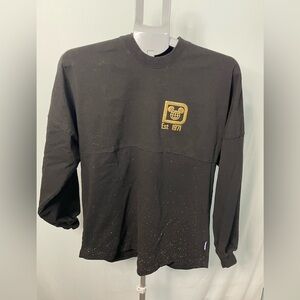 Disney spirit jersey Black Long Sleeve Shirt with‎ Gold Logo SMALL